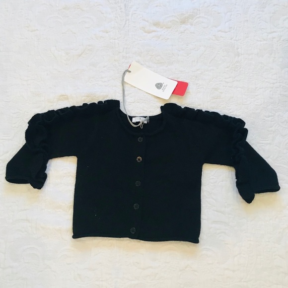 👑HP🎊il Gufo*Black Merino Wool Cardigan**$168 - Picture 3 of 6
